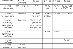 Календарь профилактических прививок